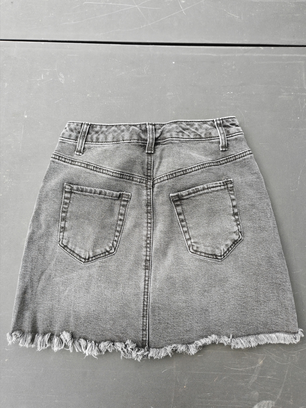 wild fable Grey Frayed Hem Denim Mini Skirt